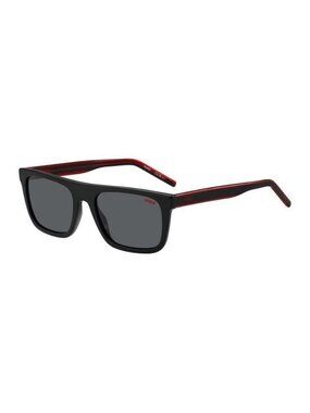 New Authentic Hugo Boss Men's Black with Red Square Acetate Sunglasses